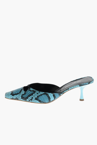 GRAZIE SERGIO Soft Leather Sabot with Python Print 7 cm