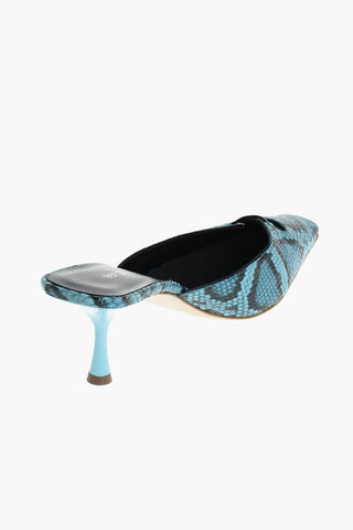 GRAZIE SERGIO Soft Leather Sabot with Python Print 7 cm