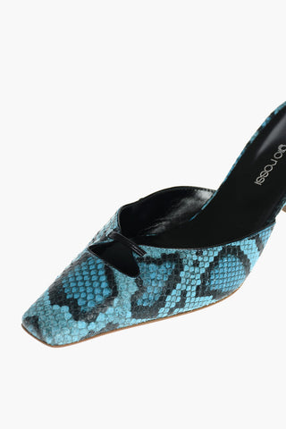GRAZIE SERGIO Soft Leather Sabot with Python Print 7 cm
