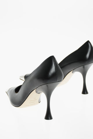 SR TWENTY Soft Leather Pumps with Metal Square Toe 9,5 cm