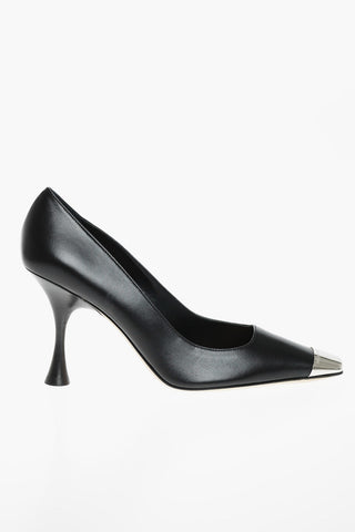 SR TWENTY Soft Leather Pumps with Metal Square Toe 9,5 cm