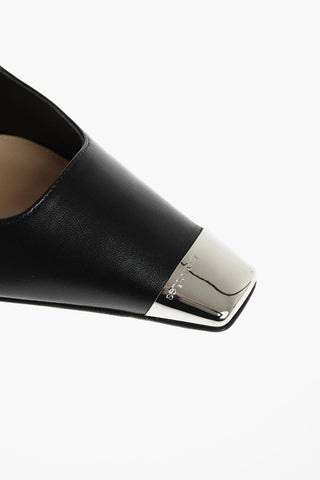 SR TWENTY Soft Leather Pumps with Metal Square Toe 9,5 cm