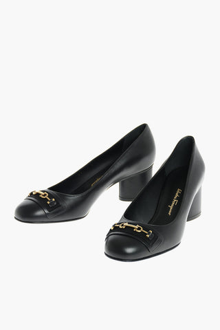 Leather Pumps AVERY 55 with Gancini Buckle Detail 5,5 cm