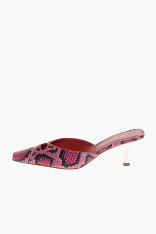 GRAZIE SERGIO Soft Leather Sabot with Python Print 7 cm