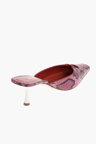 GRAZIE SERGIO Soft Leather Sabot with Python Print 7 cm