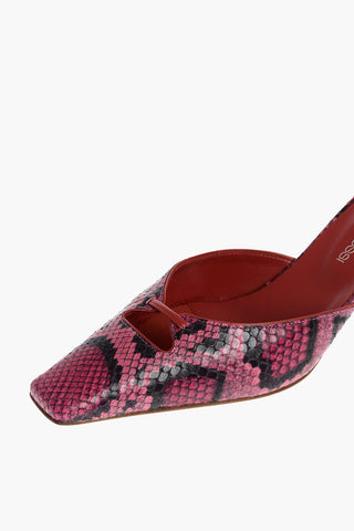 GRAZIE SERGIO Soft Leather Sabot with Python Print 7 cm