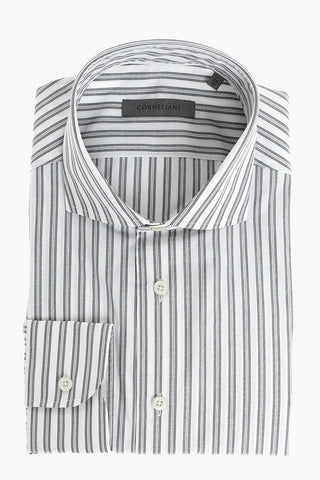 camicia balanced striped collo francese