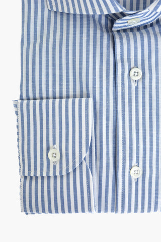 awning striped spread collar shirt