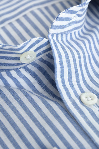 awning striped spread collar shirt