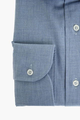 solid color popeline spread collar shirt