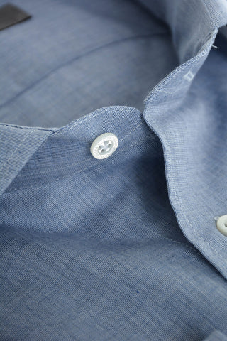 solid color popeline spread collar shirt