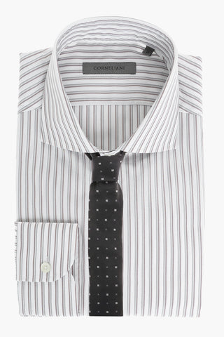 pencil striped spread collar shirt