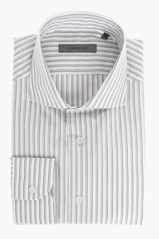 pencil striped spread collar shirt