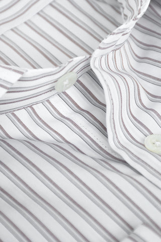 pencil striped spread collar shirt