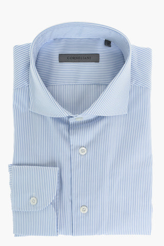 awning striped popeline spread collar shirt