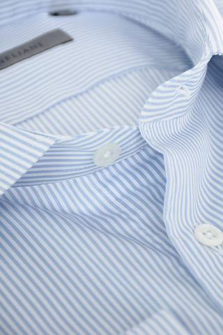 awning striped popeline spread collar shirt