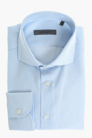 striped spread collar shirt