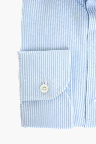 striped spread collar shirt