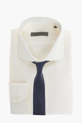 solid color linen spread collar shirt