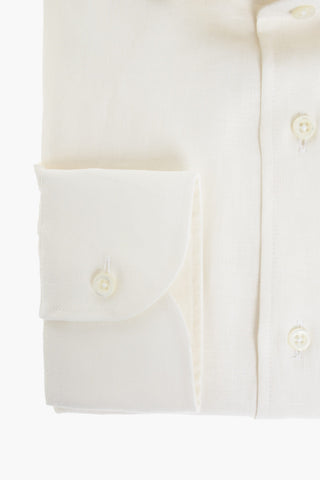 solid color linen spread collar shirt