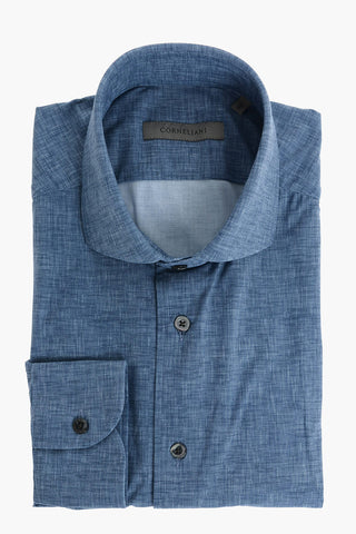 solid color spread collar shirt