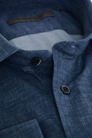 solid color spread collar shirt