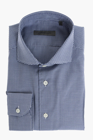 mini checked spread collar shirt
