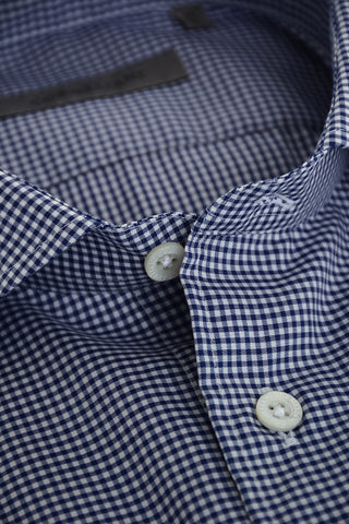 mini checked spread collar shirt