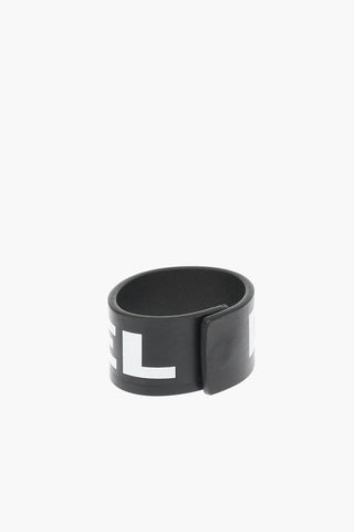 bracciale A-LETTER in pelle con logo a contrasto