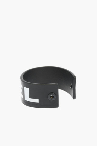 logoed contrasting leather A-LETTER bracelet