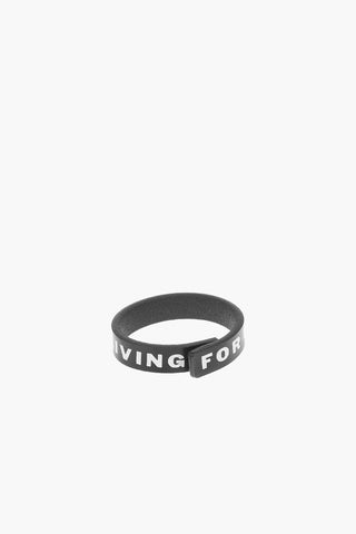 contrasting logoed leather slim A-CONCO bracelet