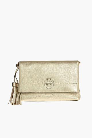 Clutch McGRAW METALLIC in Pelle Lamè con Nappine
