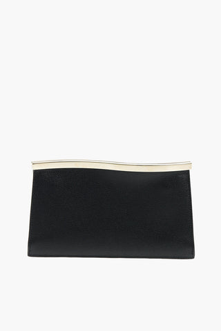 Magnetic Closure WAVY Textured Leather Clutch