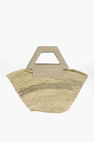 Borsa Tote SCORPIO in Raffia con Manico in Pelle