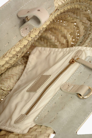 Borsa Tote SCORPIO in Raffia con Manico in Pelle