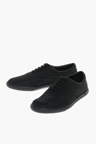 Rubber Sole Nylon Lace-up Sneakers