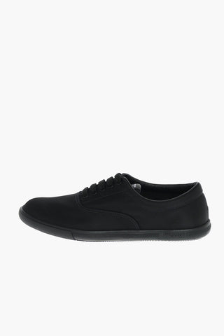 Rubber Sole Nylon Lace-up Sneakers
