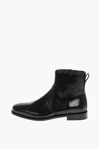 Inner Zip Leather Booties