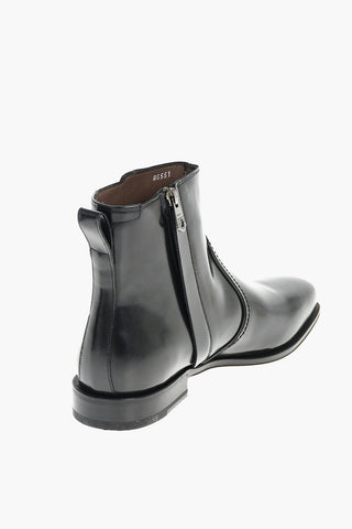 Inner Zip Leather Booties