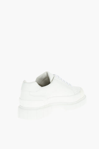 Rubber Sole BLOCK Leather Lace-up Sneakers
