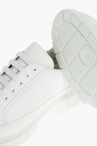Rubber Sole BLOCK Leather Lace-up Sneakers