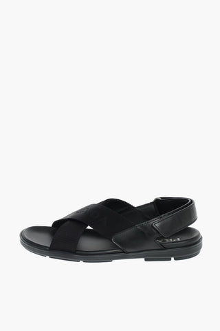 Velcro Fastening Criss Cross Leather Insert Sandals