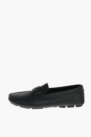 Printed Leather Penny Loafers