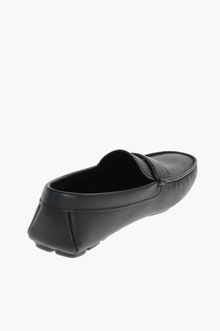 Printed Leather Penny Loafers