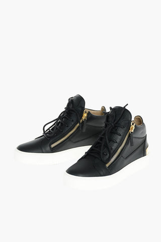 Lace-up Zipped MAY LOND Leather High Sneakers