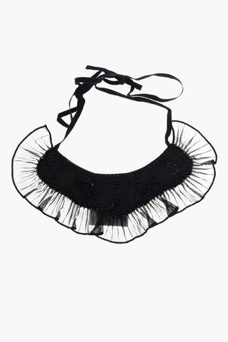Sequined Embroidered Collar with Ruffles