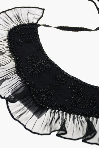 Sequined Embroidered Collar with Ruffles