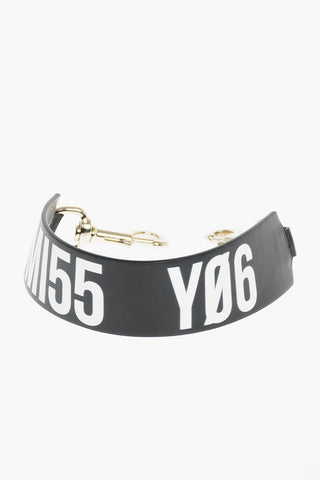 leather shoulder strap for bag with miss you print