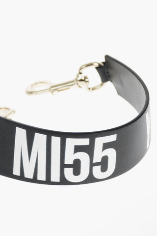 leather shoulder strap for bag with miss you print