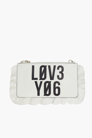 leather bag with chain shoulder strap